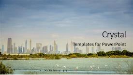  Presentation with dubai - Slides featuring ras al khor wildlife sanctuary background and a light gray colored foreground
