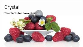  Presentation with frozen foods raspberry blueberry cranberry - PPT theme having rasberries - blueberry and raspberry fruit background and a  colored foreground