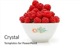  Presentation with bowl - Amazing slide deck having rasberries - bowl full of raspberries isolated backdrop and a  colored foreground