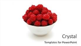  Presentation with bowl - Audience pleasing slides consisting of rasberries - bowl full of raspberries isolated backdrop and a  colored foreground