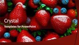  Presentation with fresh water - Audience pleasing slides consisting of rasberries - bowl of fresh strawberries raspberries backdrop and a tawny brown colored foreground