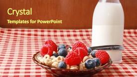  Presentation with breakfast cereal - PPT layouts having rasberries - breakfast cereal with berries background and a tawny brown colored foreground
