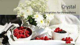  Presentation with berries - Slides consisting of rasberries - still life with berries background and a  colored foreground