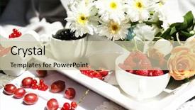  Presentation with still life crucifixion table - Beautiful PPT theme featuring rasberries - still life with berries backdrop and a soft green colored foreground