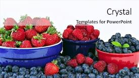  Presentation with water droplets - Presentation having rasberries - summer berries strawberries raspberries blueberries background and a  colored foreground