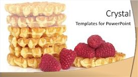  Presentation with kue waffle - Beautiful slides featuring rasberries - waffle stack with fresh raspberries backdrop and a white colored foreground