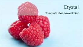  Presentation with wooden board empty table top - Colorful presentation theme enhanced with rasberries - rasberrys on a wooden table backdrop and a  colored foreground