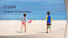  Presentation with summer sun - Beautiful PPT theme featuring rash guards for sun protection backdrop and a light blue colored foreground