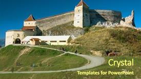  Presentation with brasov - Cool new presentation theme with rasnov transylvania brasov romania backdrop and a tawny brown colored foreground