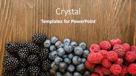  Presentation with blackberry - Slide set consisting of raspberries-and-blackberry-scattered background and a coral colored foreground