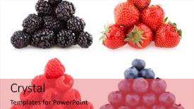  Presentation with blueberries - Slide deck with raspberries blackberries strawberries and blueberries background and a red colored foreground