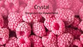  Presentation with frozen - PPT theme featuring raspberry - background of frozen raspberries ripe background and a coral colored foreground