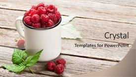  Presentation with wooden board empty table top - Beautiful presentation featuring raspberry - cup of ripe raspberries backdrop and a lemonade colored foreground
