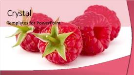  Presentation with background - Beautiful PPT layouts featuring raspberry - ripe raspberries isolated on white backdrop and a coral colored foreground