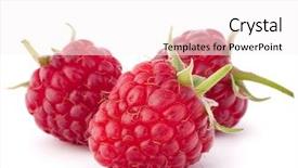  Presentation with background - PPT layouts with raspberry - ripe raspberries isolated on white background and a white colored foreground