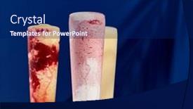  Presentation with banana palm - PPT theme enhanced with raspberry-and-banana-pineapple-strawberry background and a navy blue colored foreground