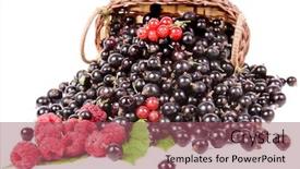  Presentation with currant - Beautiful PPT theme featuring raspberry and black currant in basket isolated on a white background backdrop and a violet colored foreground