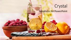  Presentation with alcohol - Cool new slides with alcohol cocktail and ice cubes backdrop and a lemonade colored foreground