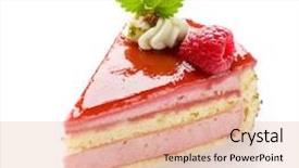  Presentation with cake - Presentation theme featuring delicious cakes pastry fruit - raspberry cake background and a coral colored foreground