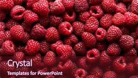  Presentation with fruit - Slide set featuring raspberry fruit background background and a tawny brown colored foreground