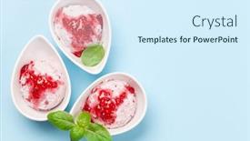  Presentation with ice blue - Amazing presentation theme having raspberry-ice-cream-scoops backdrop and a sky blue colored foreground