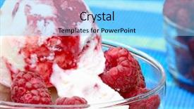  Presentation with vanilla ice cream fresh - Theme consisting of raspberry ice cream with fresh background and a  colored foreground