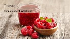  Presentation with jam - Colorful presentation theme enhanced with raspberry-jam-with-berry backdrop and a lemonade colored foreground