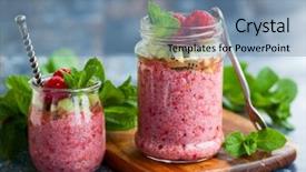  Presentation with kiwi - Slides enhanced with raspberry kiwi and chia seeds background and a seafoam green colored foreground