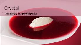  Presentation with soup - PPT theme having raspberry-soup-with-mascarpone background and a coral colored foreground