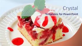  Presentation with vanilla - Colorful presentation enhanced with raspberry-sponge-cake-slice backdrop and a sky blue colored foreground