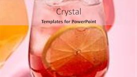  Presentation with cocktail - Amazing slide deck having raspberry-spritz-cocktail-pink-background backdrop and a lemonade colored foreground