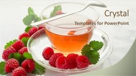  Presentation with infusion - Audience pleasing PPT theme consisting of raspberry tea backdrop and a  colored foreground