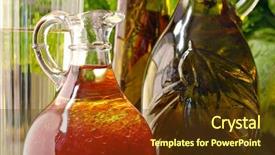  Presentation with salad dressing - Slides having bottles of olive oil background and a tawny brown colored foreground