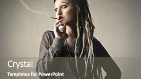  Presentation with cigarette - Cool new slide set with rasta - girl smoking a cigarette backdrop and a gray colored foreground