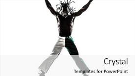 Presentation with rasta - Beautiful theme featuring rasta - one brazilian black man jumping backdrop and a white colored foreground