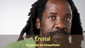  Presentation with black man - Slide deck with rasta - portrait of real black african background and a tawny brown colored foreground