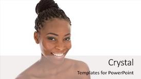  Presentation with generational african american culture and food - PPT layouts enhanced with rasta - portrait young african american woman background and a soft green colored foreground