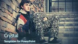  Presentation with sad - Colorful PPT theme enhanced with rasta - sad young hipster man sitting backdrop and a ocean colored foreground