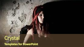  Presentation with girl in red dress - Slide set consisting of rasta colours - red hair girl with dreadlocks background and a tawny brown colored foreground