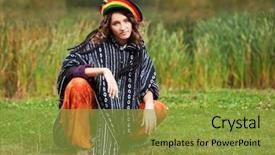  Presentation with lactation young woman breastfeeding - Cool new presentation theme with rasta colours - young rastafarian woman in autumn backdrop and a  colored foreground