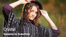  Presentation with autumn - Presentation theme enhanced with rasta colours - young rastafarian woman in autumn background and a  colored foreground