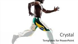  Presentation with black man - Presentation theme consisting of rasta flags - one brazilian black man running background and a white colored foreground