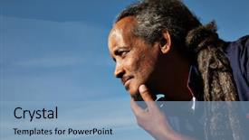  Presentation with rasta - Beautiful theme featuring rasta man black portrait sky backdrop and a light blue colored foreground