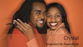  Presentation with african american black couple - Presentation theme having rastafari - smiling african-american mid-adult couple wearing background and a red colored foreground