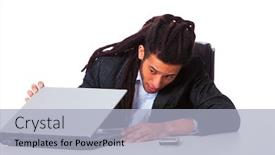  Presentation with laptop - Amazing PPT layouts having rastafari-businessman-peeking-his-laptop backdrop and a light gray colored foreground