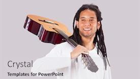  Presentation with guitar - Theme enhanced with rastafari-man-holding-a-classic background and a light gray colored foreground