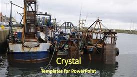  Presentation with fishing nets - Amazing slides having laft - stern of a fishing boat backdrop and a wine colored foreground