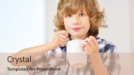  Presentation with hot chocolate - Cool new presentation design with rasuah - happy boy eating and drinking backdrop and a  colored foreground