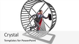  Presentation with wheel - PPT theme having rat trap - business concept with businessman running background and a white colored foreground