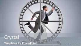  Presentation with wheel - Audience pleasing presentation theme consisting of rat trap - businessman running on hamster wheel backdrop and a gray colored foreground